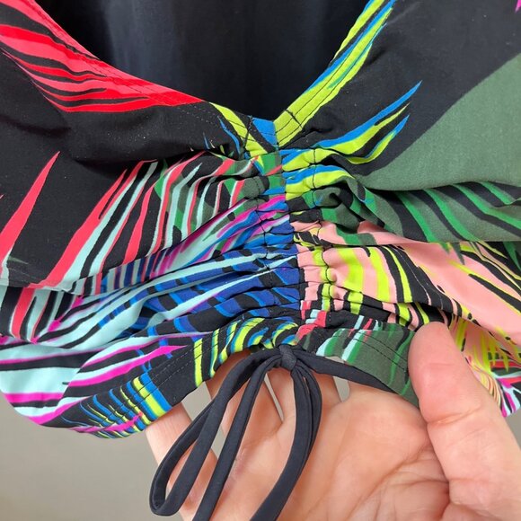 Skinny Dippers Womens Reversible Tropical Print Bikini Tankini Top US Size S Nyl - Picture 2 of 5